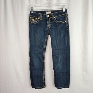 L.A. Idol USA Cropped Jeans Juniors 1 Blue Dark Wash Rhinestones
